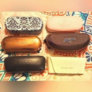 Take All 6 Designer Sunglass cases EUC💖Gucci, MK, Juicy, Guess, Brighton💖